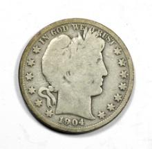 1904 Barber Silver Half Dollar