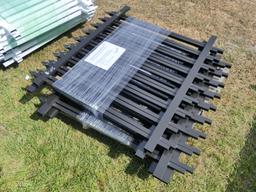 6) 4'x4' Aluminum Picket Fence (Black)