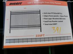 22) 10' Iron Wrought Fence Panals