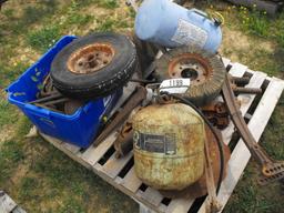 PALLET OF AIR TANKS & MISC PARTS