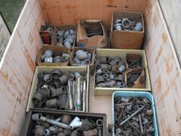 CRATE OF METAL PIPE FITTINGS