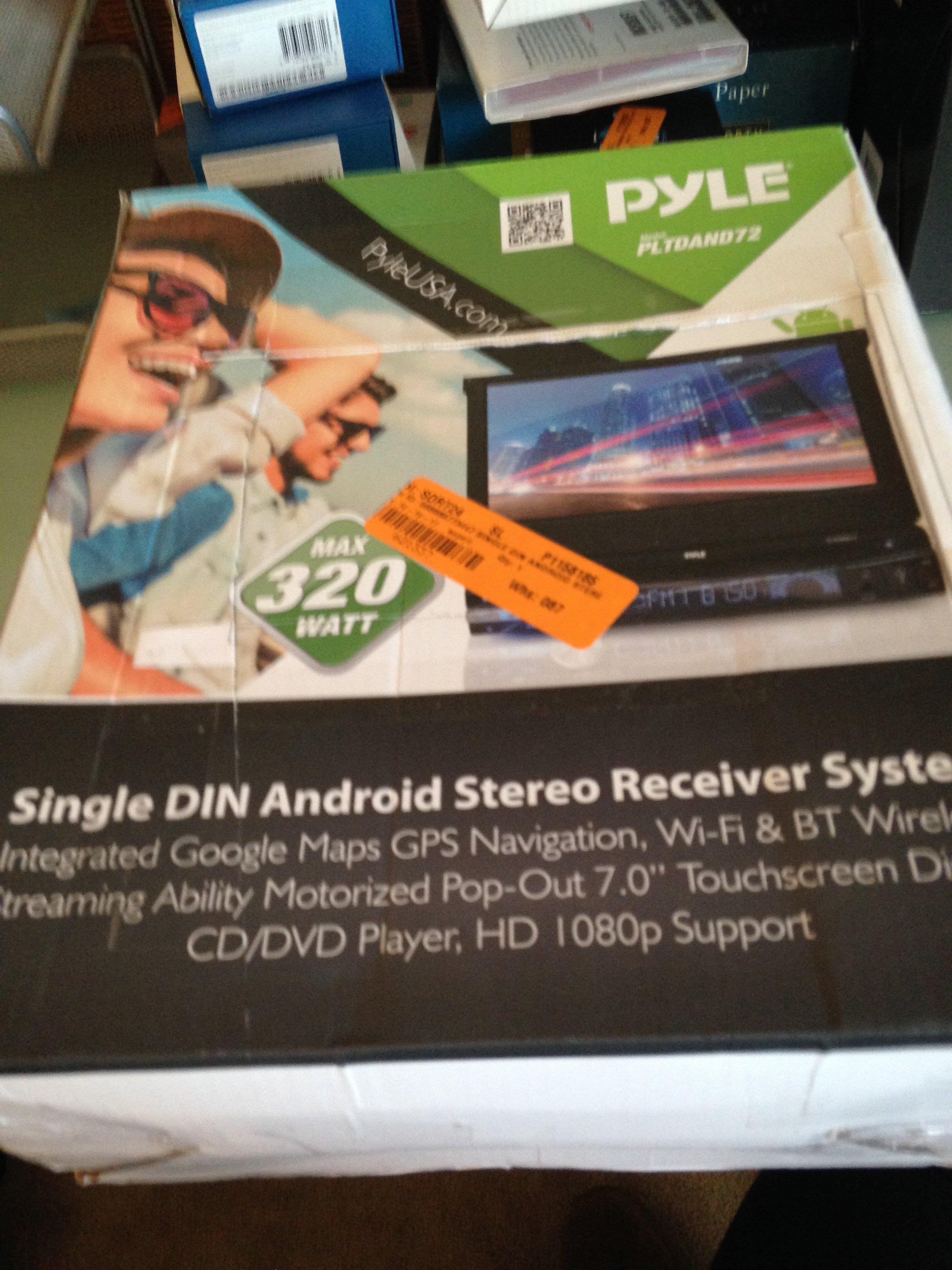 pyle single din 7" DIN ANDROID RECEIVER TOUCHSCREEN DISPLAY WIFI GPS FM  NEW BLUETOOTh