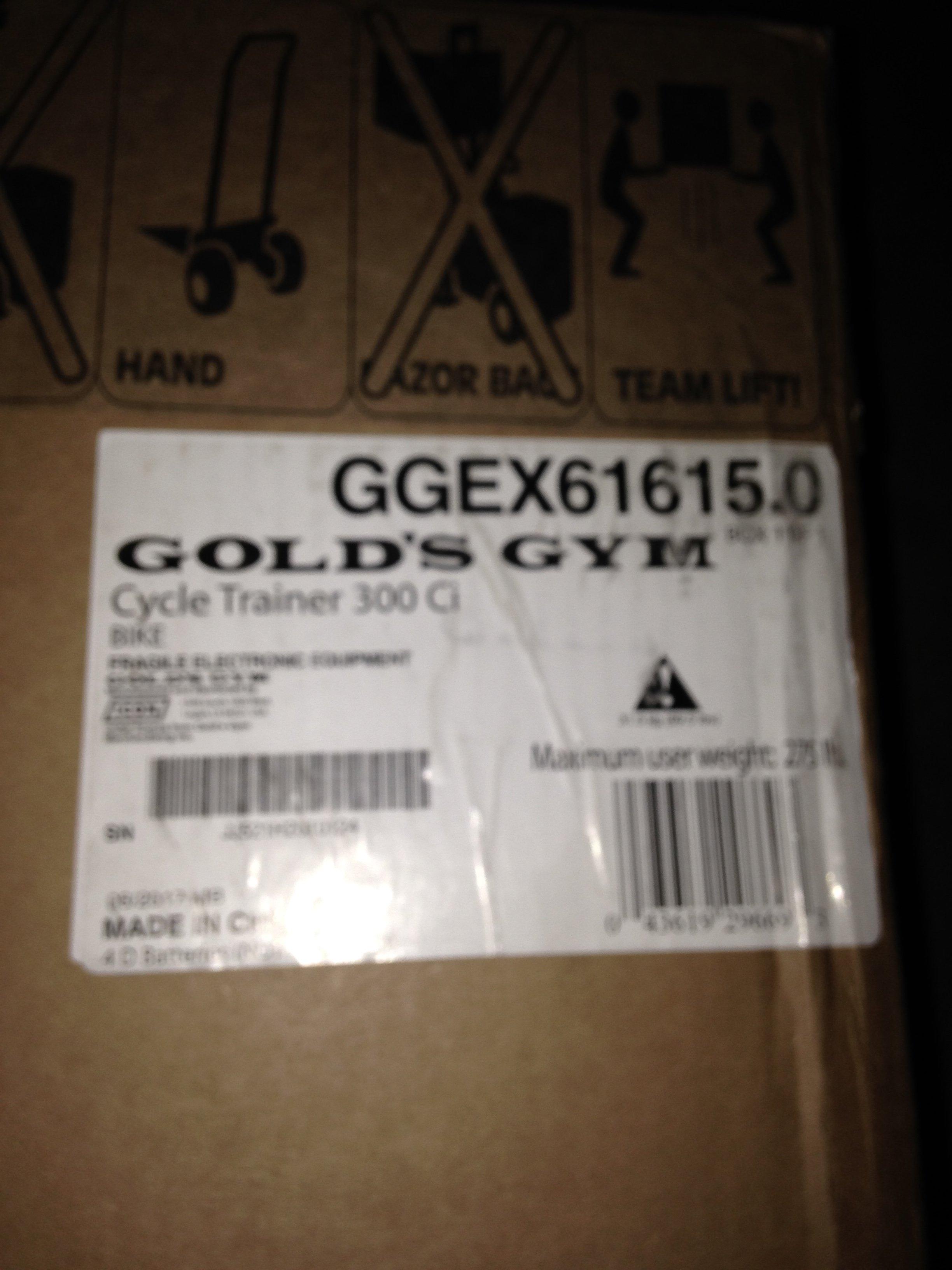 GOLD S GYM CYCLE TRAINER 300 CI GGEX61615 Appears new in box- unassembled