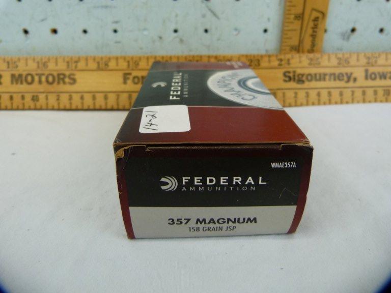 Ammo: box/50 Federal .357 Mag, 158 gr JSP