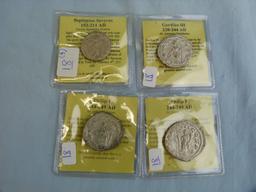 4 Ancient Roman Denarius coins