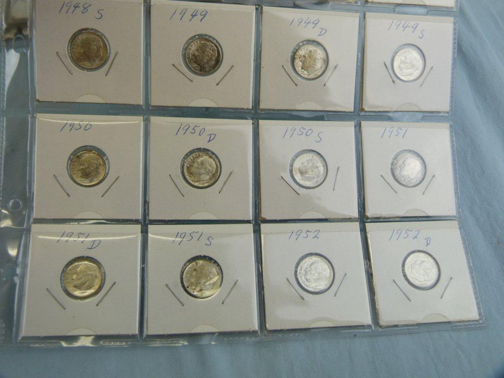 US Roosevelt Dimes: 1946-1999, 162 coins total