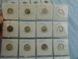 US Roosevelt Dimes: 1946-1999, 162 coins total