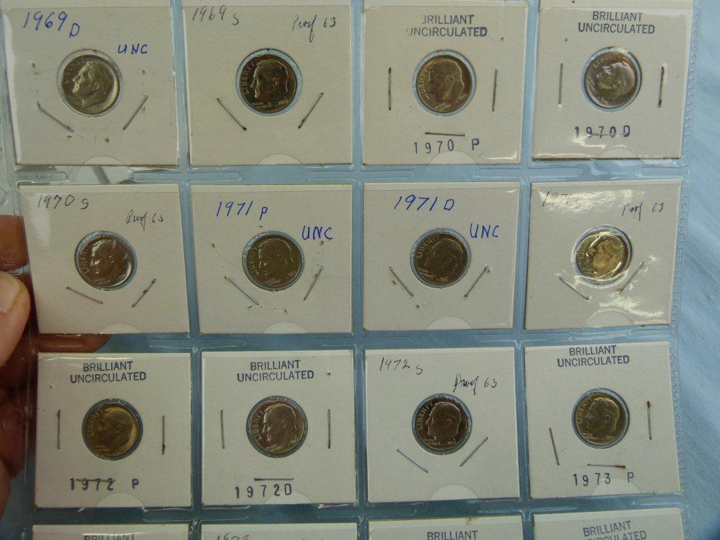 US Roosevelt Dimes: 1946-1999, 162 coins total
