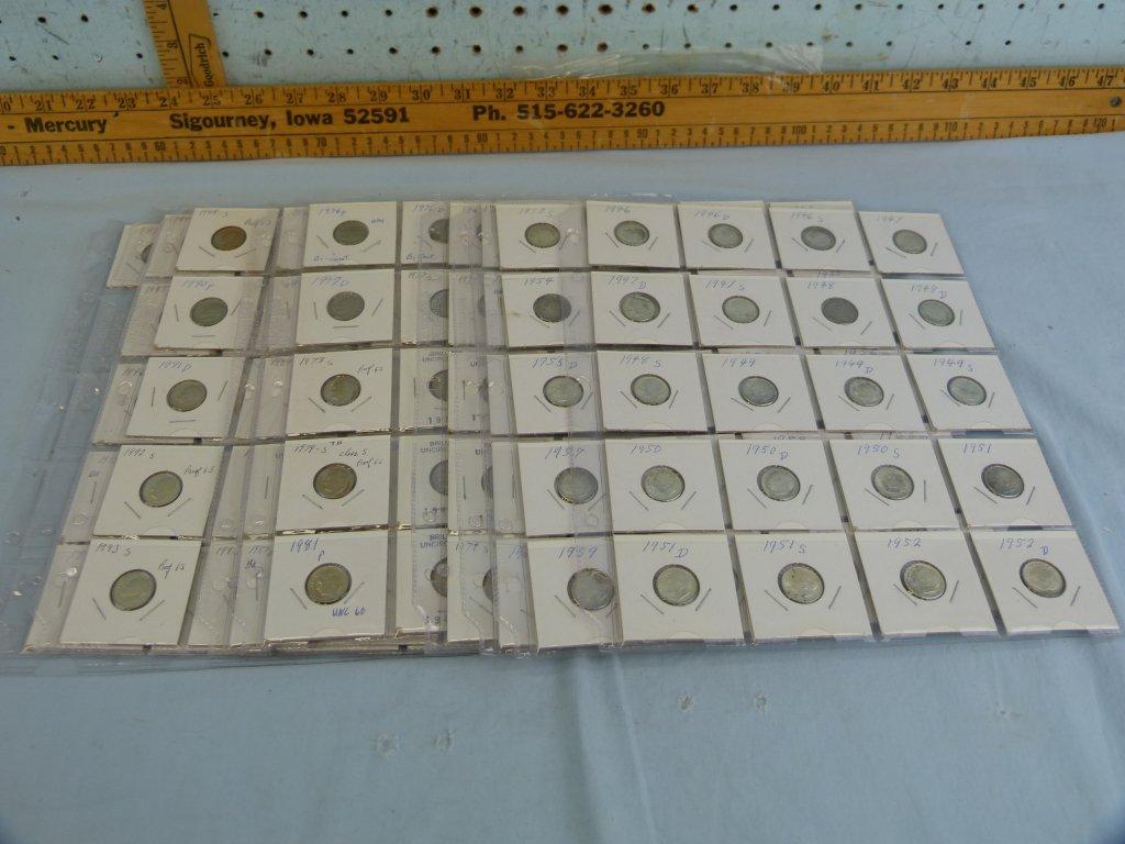 US Roosevelt Dimes: 1946-1999, 162 coins total