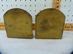 Pair of cast iron bookends, Indian Chief, 5-1/8" T