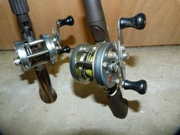 2 Fishing rods & reels, 1-pc, 2x$