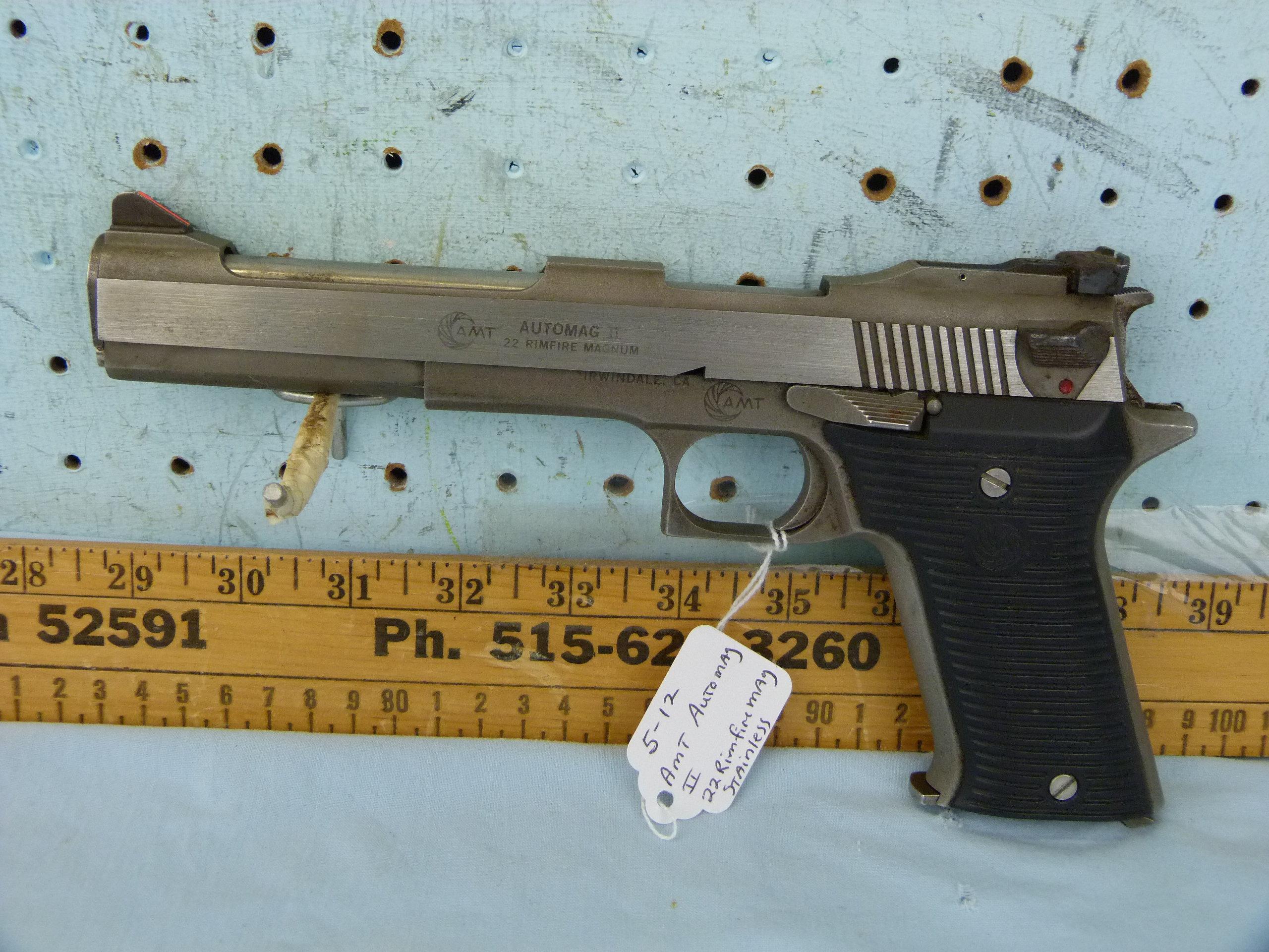 AMT Automag II SA Pistol, .22 Rimfire Mag, SN: M13767