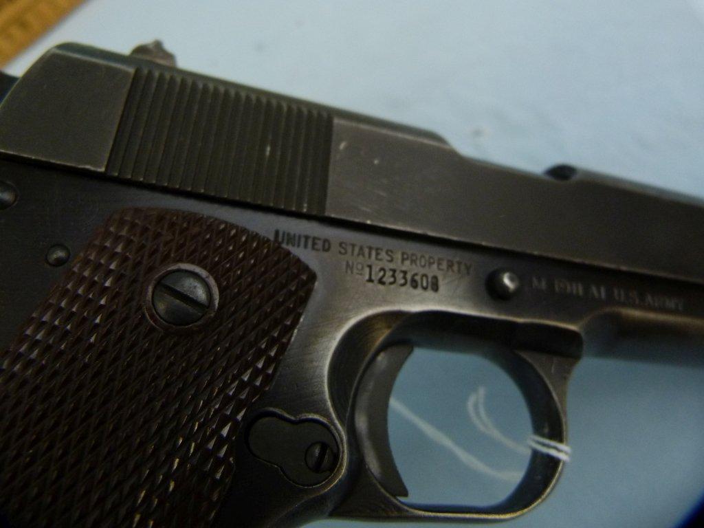 Ithaca M1911 A1 US Army SA Pistol, .45 Auto, SN: 1233608