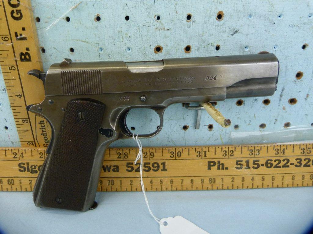 Argentine (Colt 1911) 1927 SA Pistol, .45 Auto, Low SN: 304