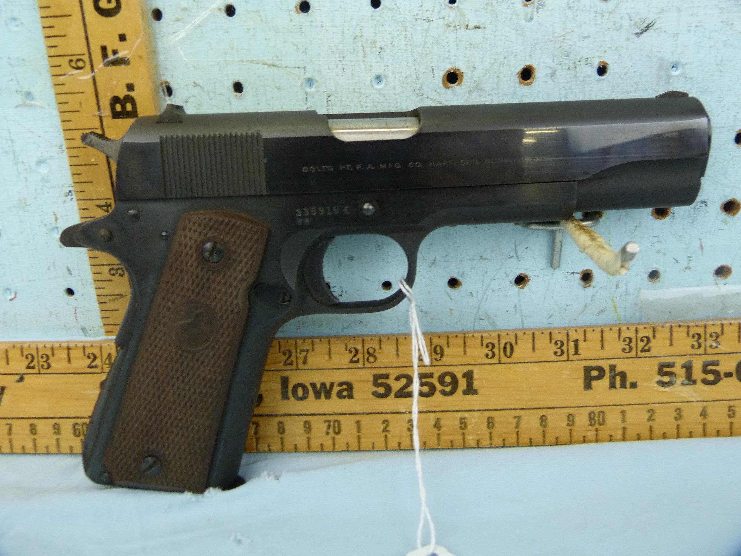 Colt Commercial Gov't Model SA Pistol, .45 Auto, SN: 335915-C