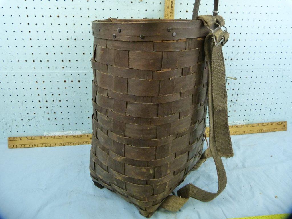 Trappers basket, 22-3/4" T x 15-1/4" W x 12-1/4" D at top