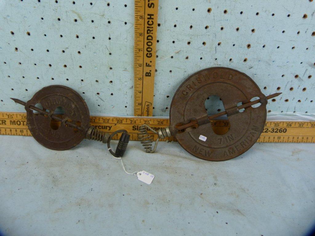 2 Cast iron dampers: Griswold & Diamond