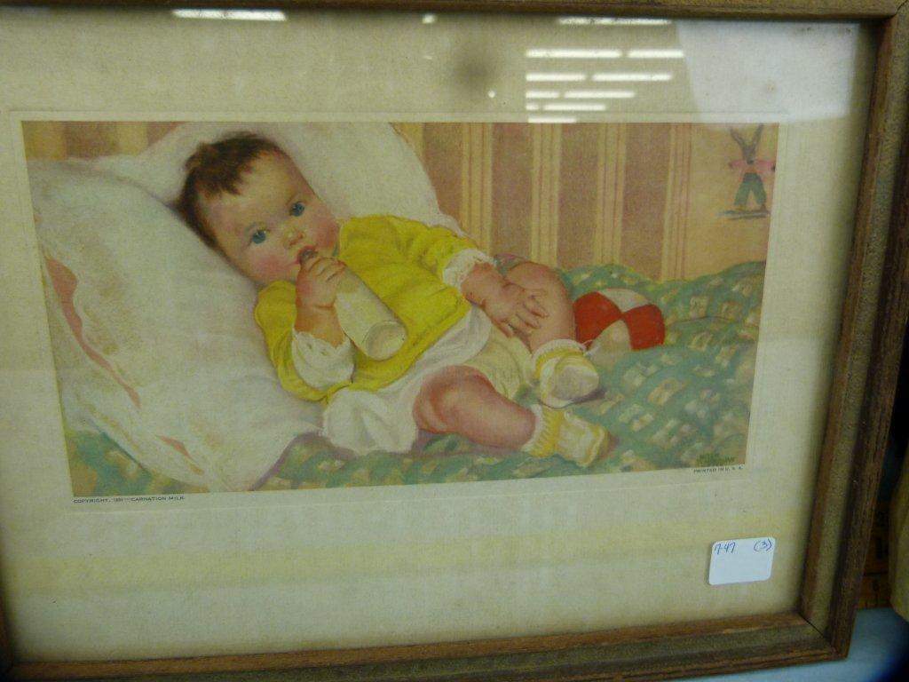 1931 Carnation Milk print by Helen Blackthorn & 2 dolls