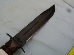 Ka-Bar USMC knife w/leather sheath, Olean, NY