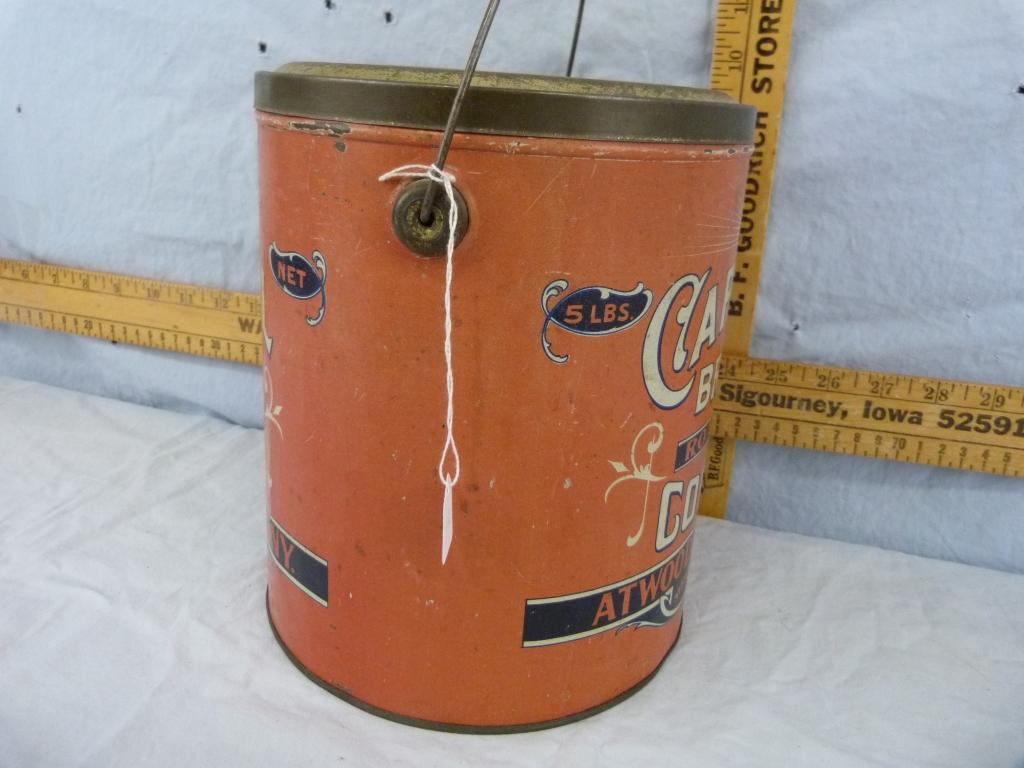 5-lb. Capitol Brand Coffee tin with wire bail