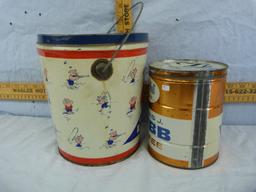 2 tins: Farmer Peet's Lard & Thomas J. Webb Coffee