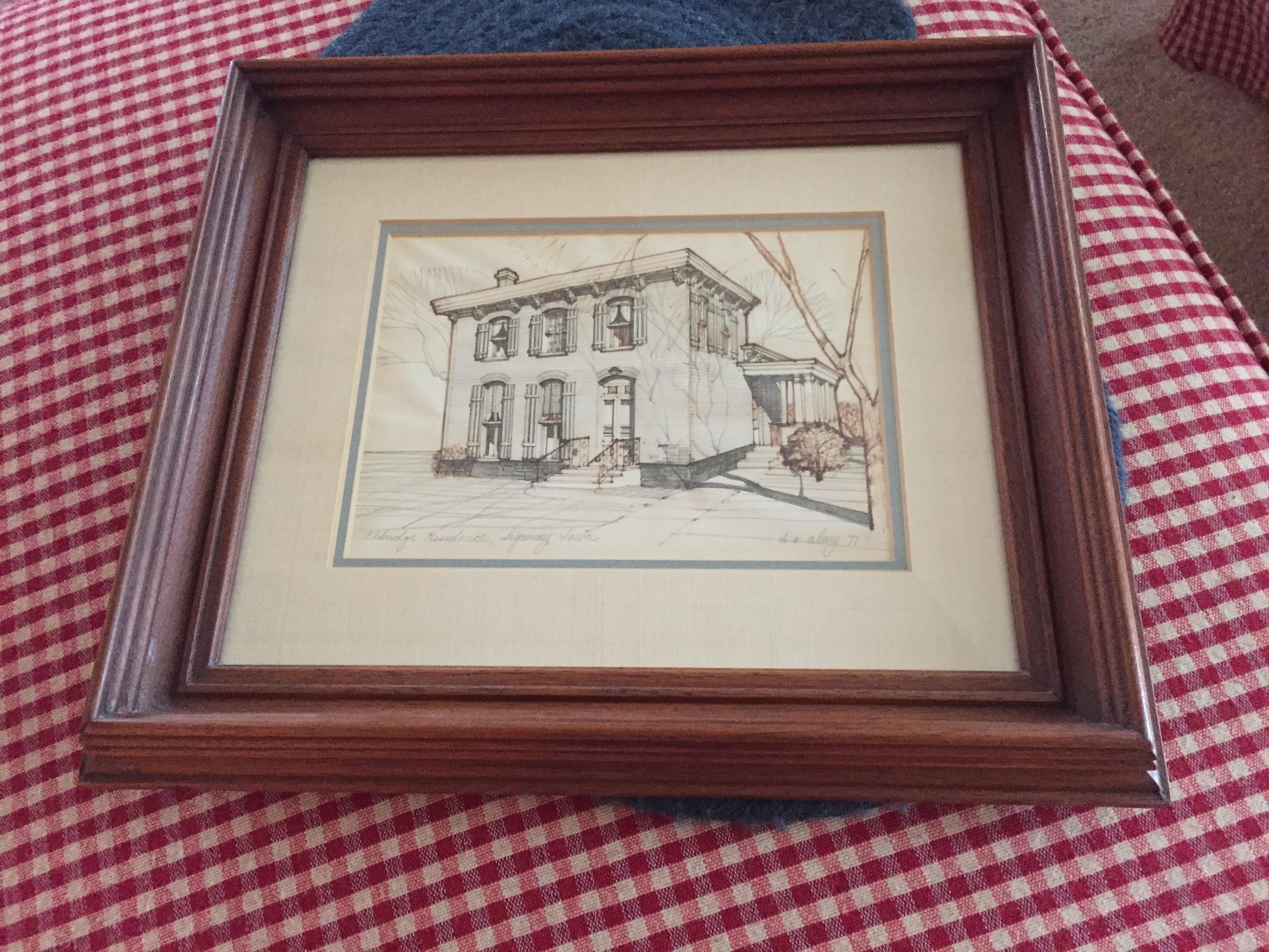 Personalized drawing of your Sigourney family home by Dave Almy (Vicki Rhea Griner's brother-in-law)