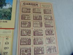 1962 First Trust & Union Savings Bank calendar & March/April Garden Theatre movie slate poster, x