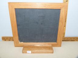 Mini-chalkboard using reclaimed wood and chalkboard from the old High School.