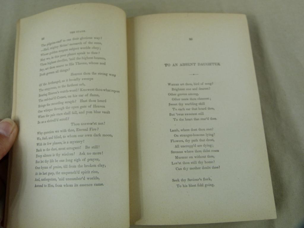 Sigourney's Poetical Works by L. H. Sigourney, received by Miss Etta Acker, December 25, 1884