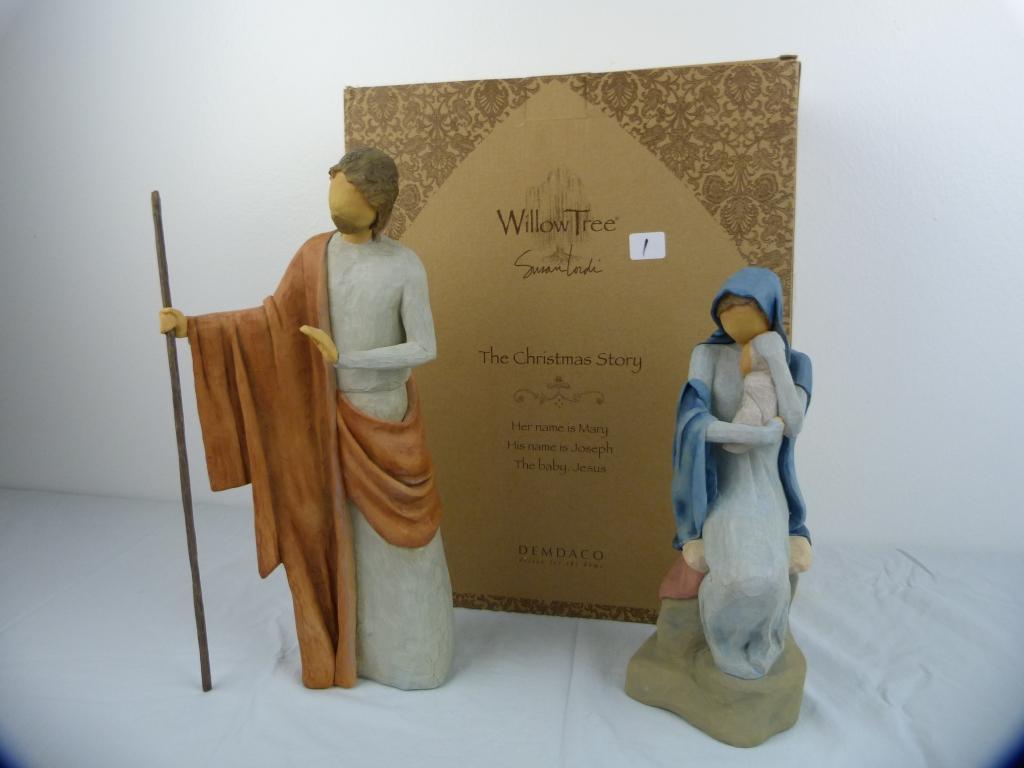 Willow Tree "The Christmas Story" - Joseph and Mary with baby Jesus figurines