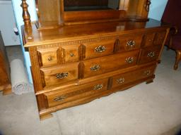 4 piece bedroom set - queen headboard, chest with mirror, highboy, and nightstand