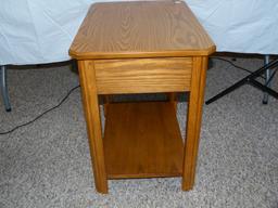 one drawer end table - 24" T, 24" L, 17" W