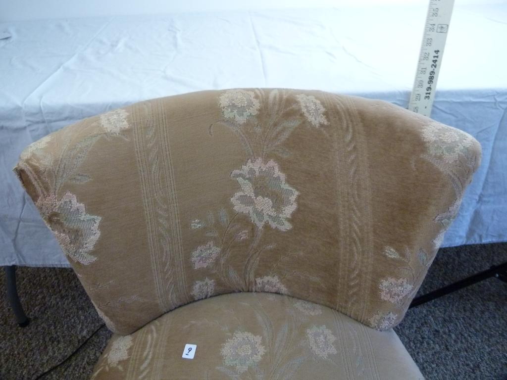 Upholstered side chair with wood legs - 30-1/4" T, 23-1/2" across seat