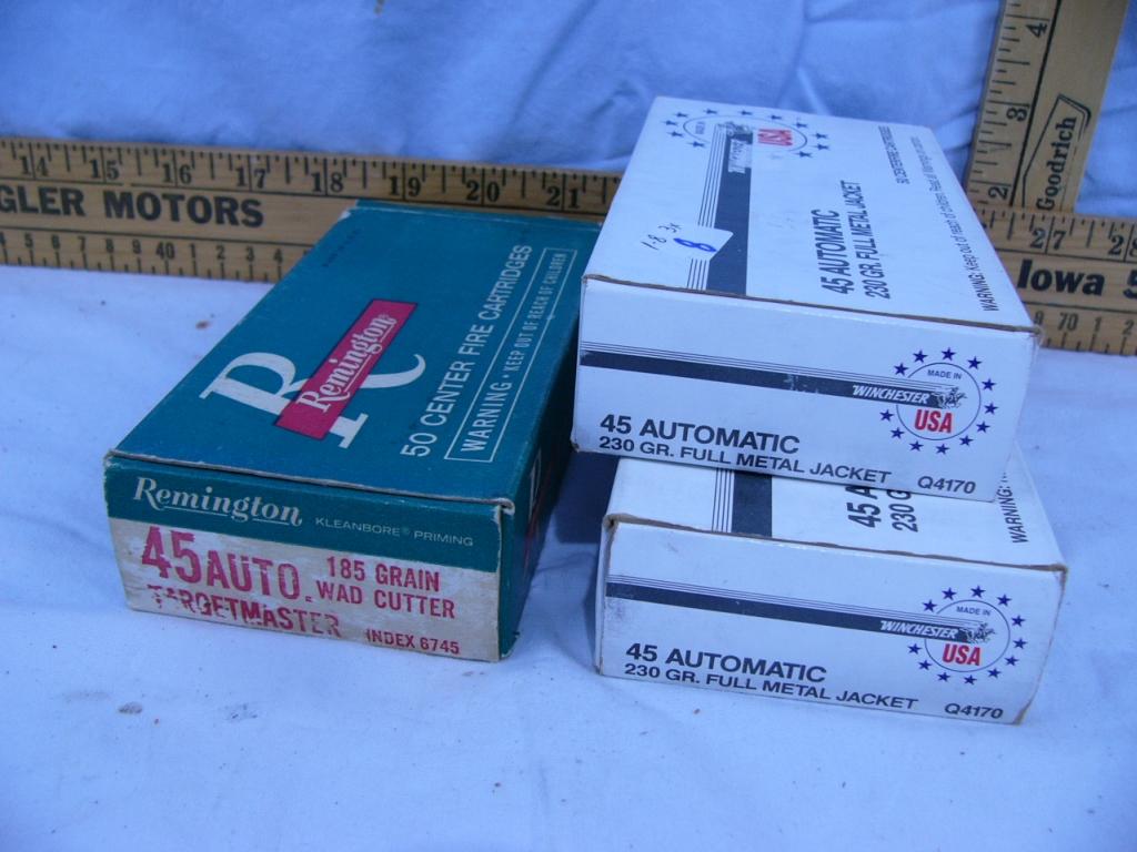 Ammo: 3 boxes,  .45 Auto, 50 rds - 3x$