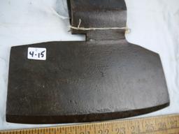 (2): G.S. Bar Co. broad axe blade & Fulton Tool Co cleaver, 20-3/4" L