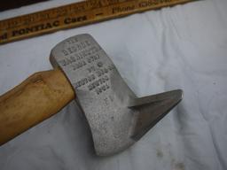 George Washington hatchet doorstop, 13-1/2" Long - Newton Mfg Co. Newton, IA with box.