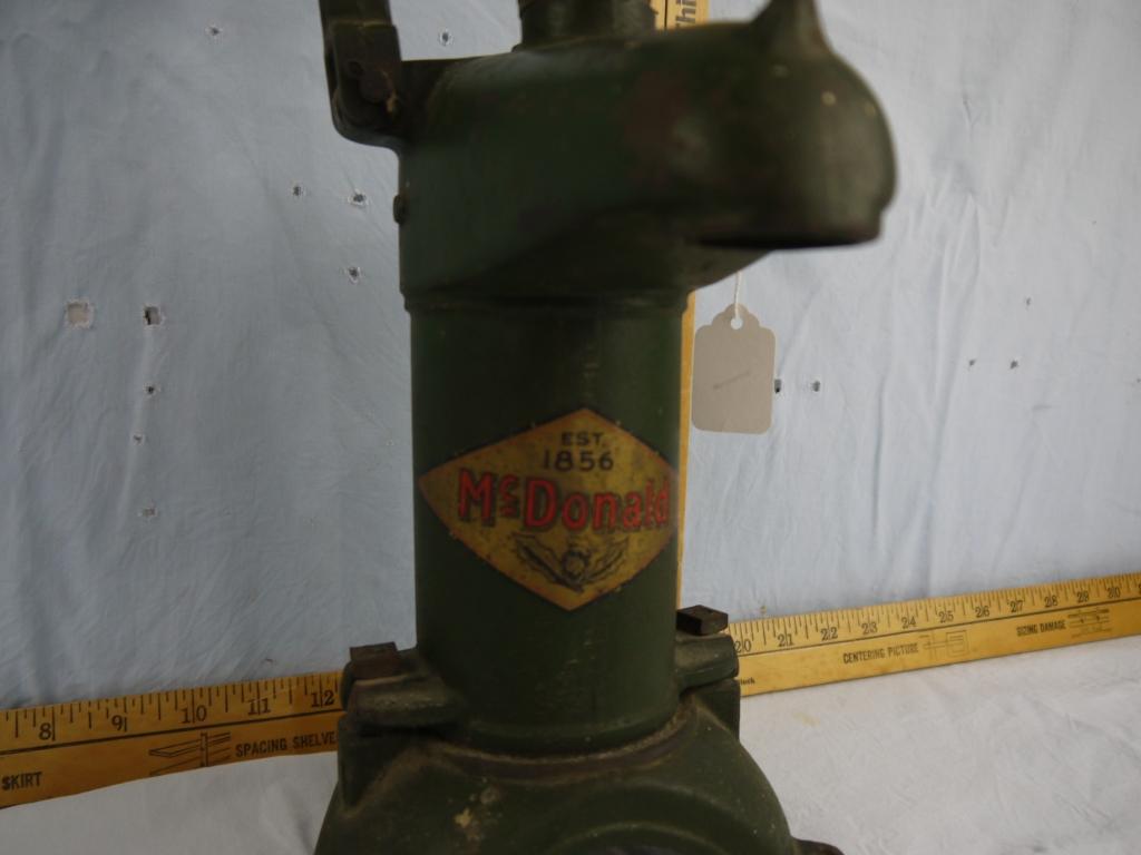 McDonald pitcher pump, 15-1/2" tall