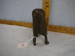 Cast iron rescue dog bank with replacement screw, 5" tall x 7" long