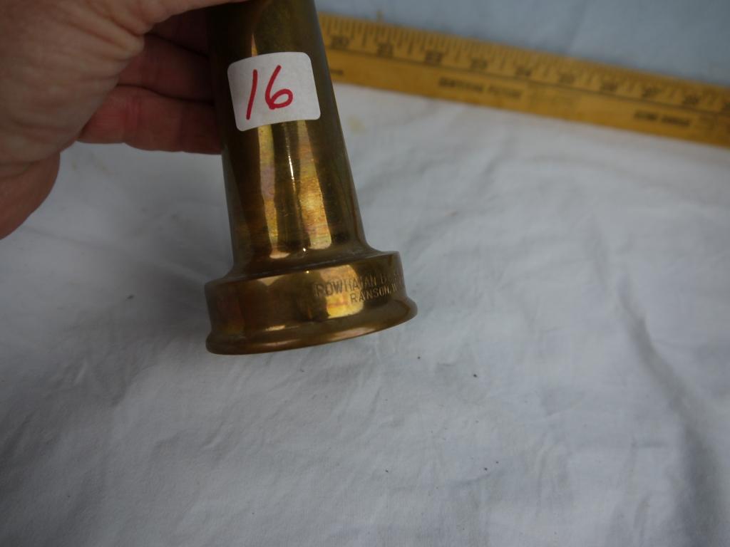 Brass Powhatan B&I Works, Ranson W. VA. Nozzle, 10-3/16" Tall