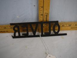 Partial cast lettering "OLIVER", 8" long