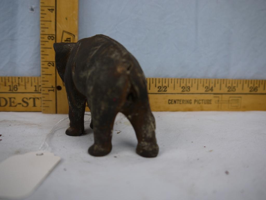 Cast iron elephant bank, 2-3/4" tall