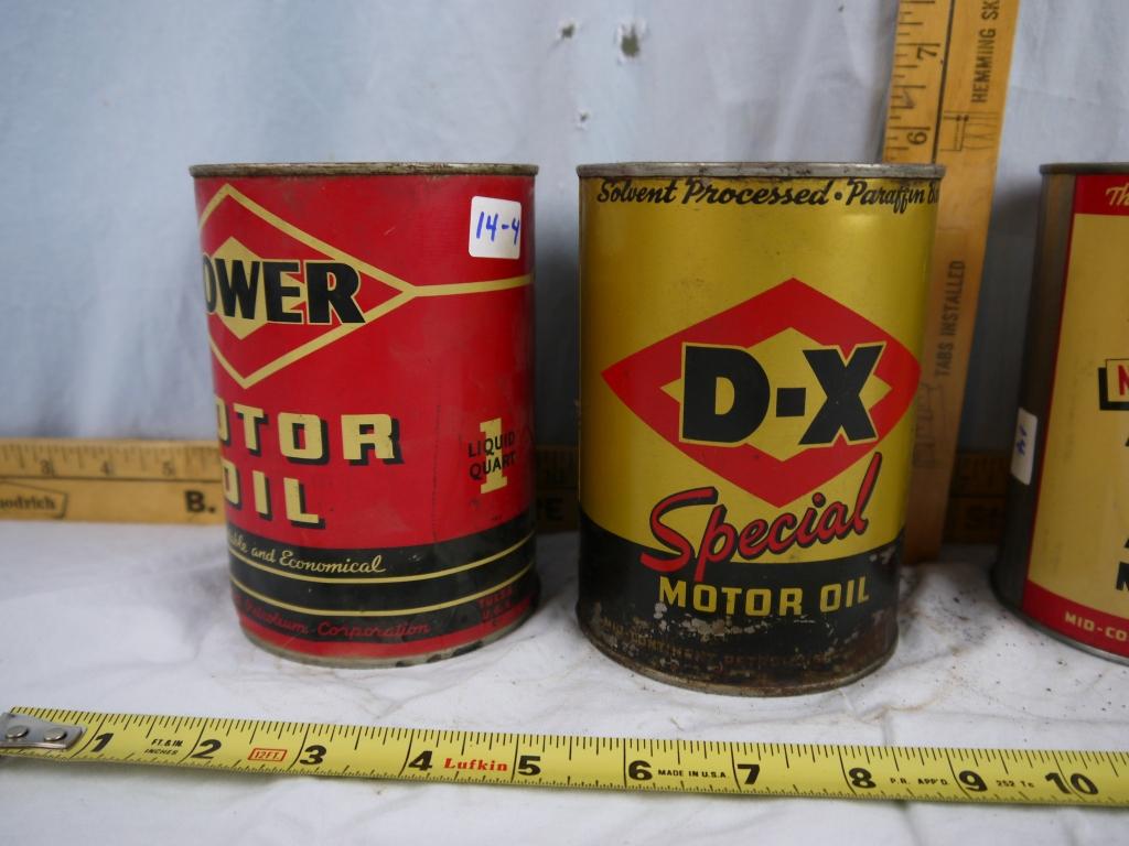 (4) empty quart oil cans