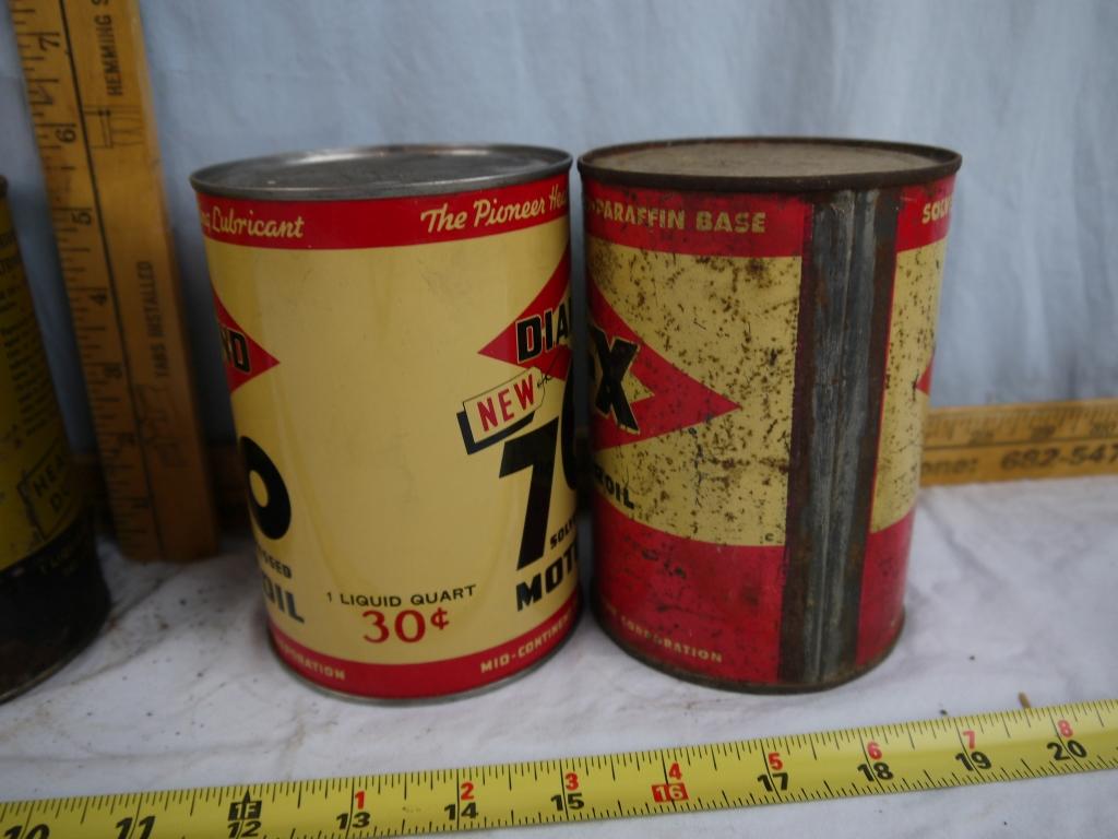 (4) empty quart oil cans