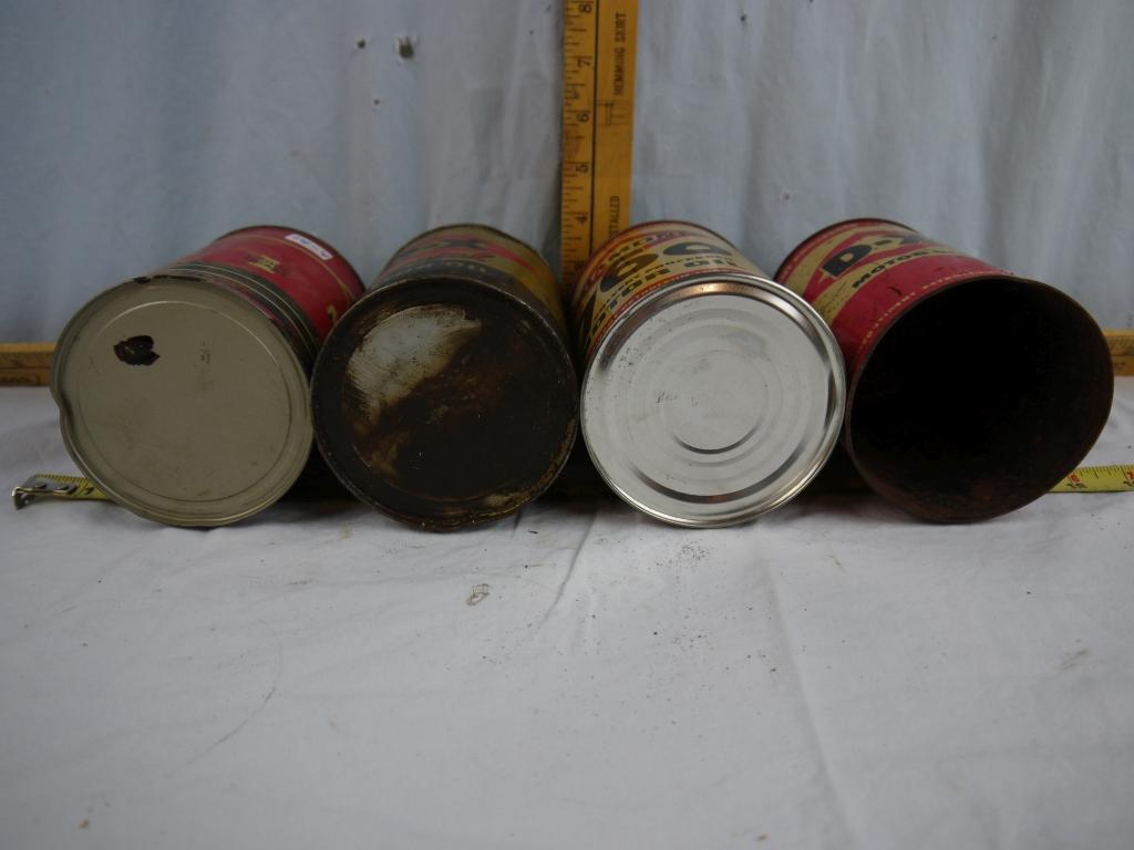 (4) empty quart oil cans