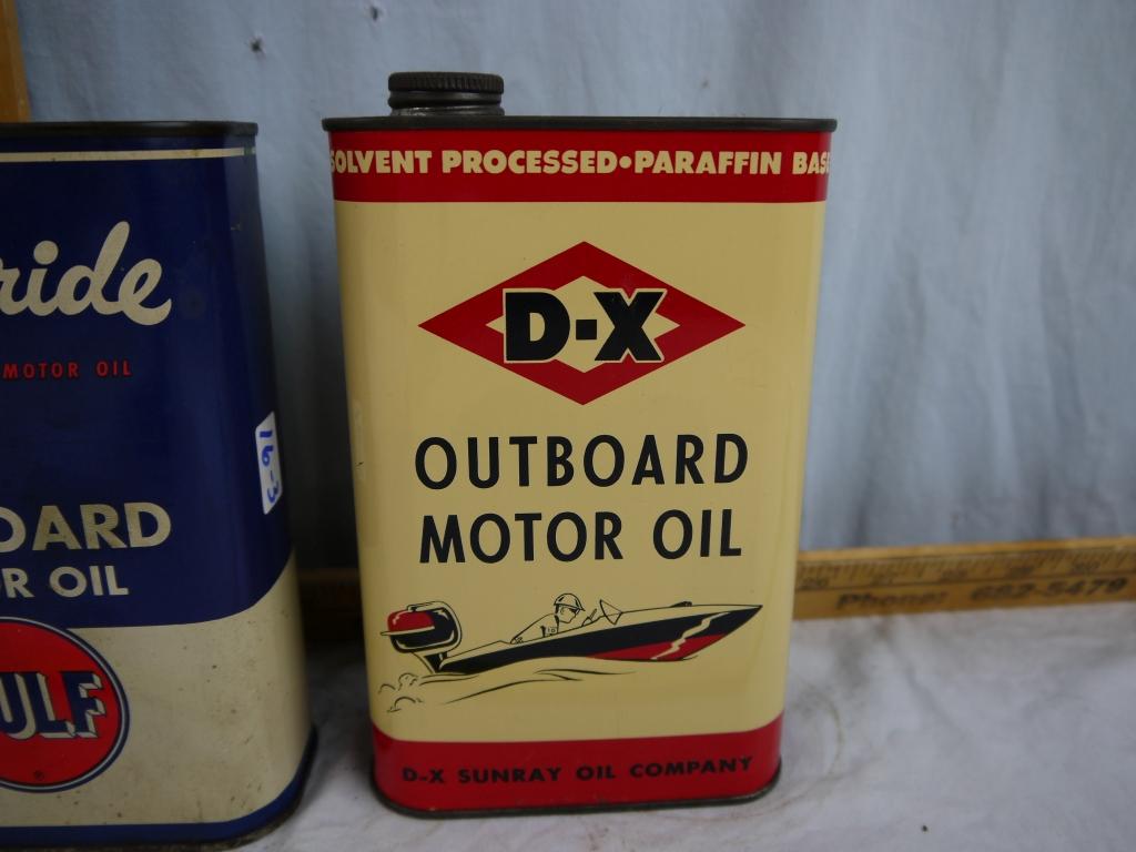 (3) Outboard Motor Oil quart cans