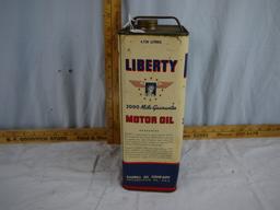 Liberty Motor Oil empty 5 U.S. Quarts can