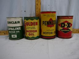 (4) empty quart oil cans