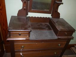 Deep well dresser with candle holders, 2 hanky drawers