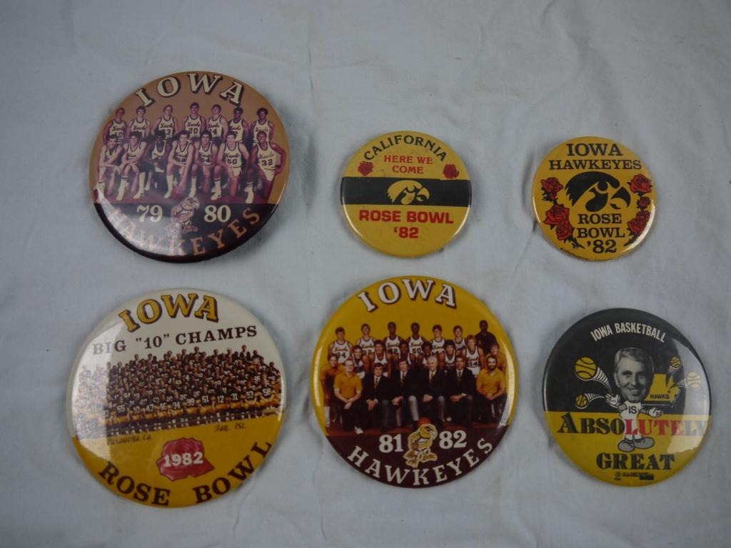 6 University of Iowa buttons