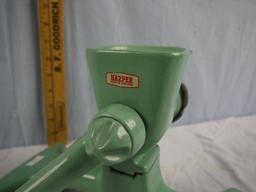 Harper Made in England counter top hand food grinder - cast iron dipped in enamel